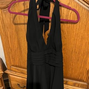 size 14 black cocktail dress with halter top